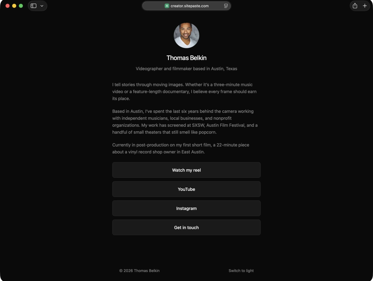 Creator site