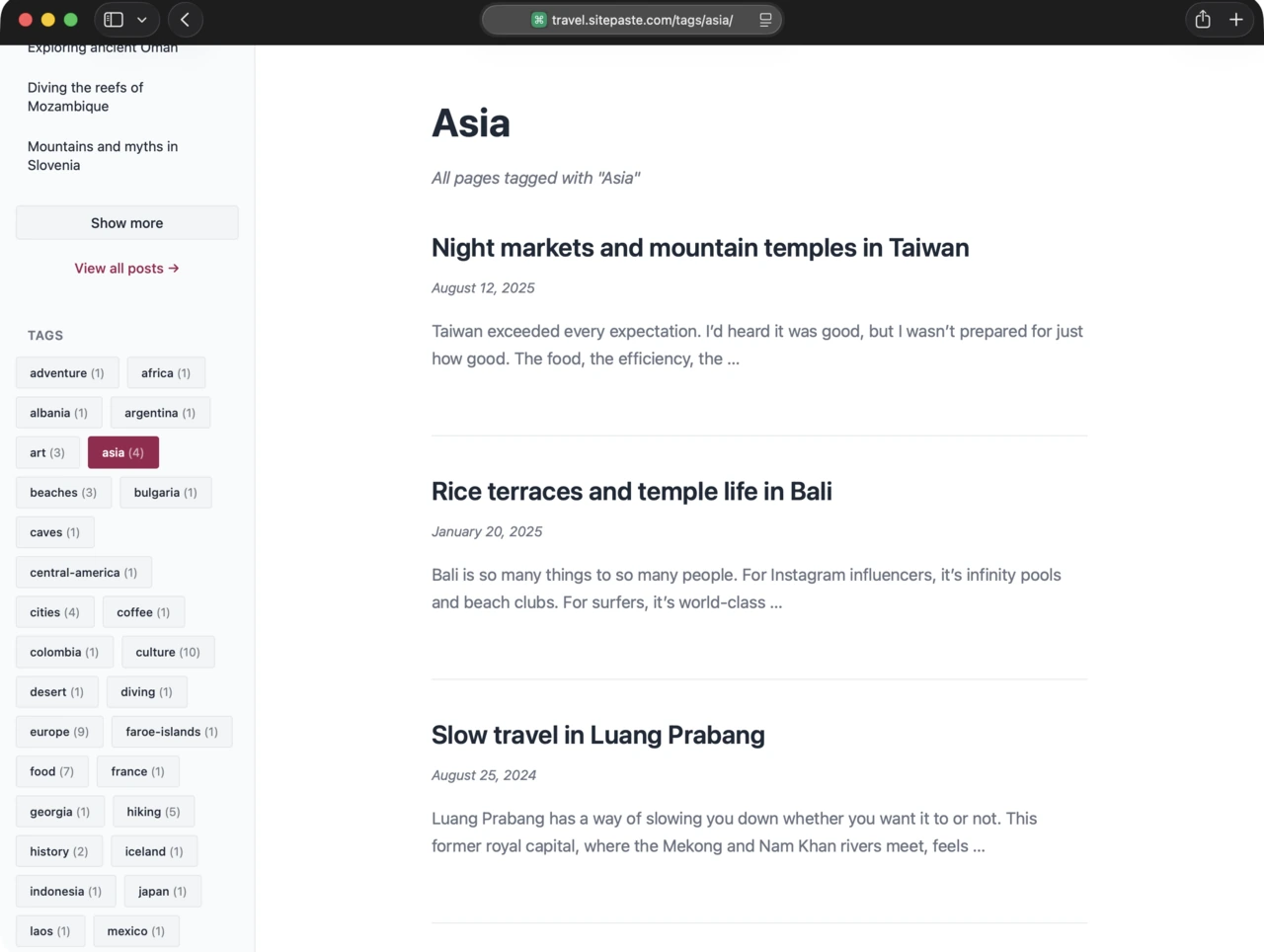 Travel blog
